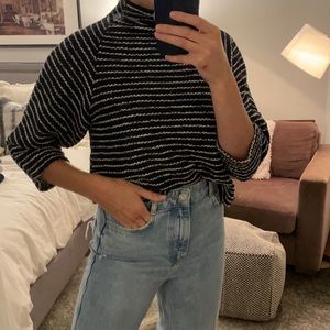Zara Funnel Neck Striped Sweater